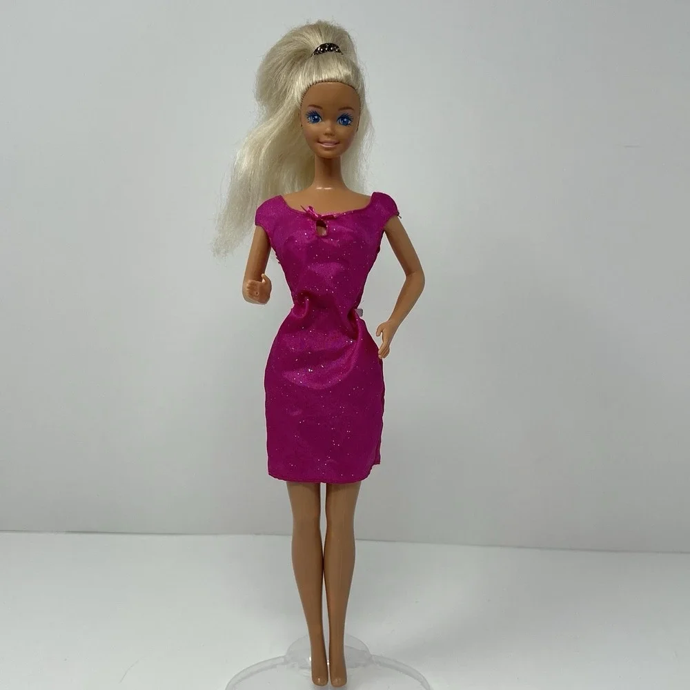 Barbie Fashionista Doll Edition‎ 1966 Blonde Hair Collectible OOAK in pink dress